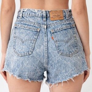 RARE VINTAGE LEVI'S ORANGE TAB Acid Wash High Rise Cutoff Denim Jean Shorts